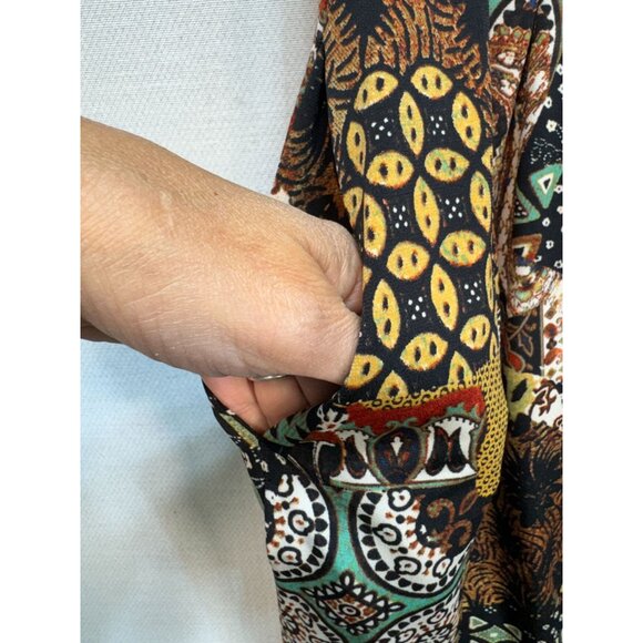 Roz & Ali Women's Mini Dress Half Sleeve Size 6 Multi Geo Lightweight Back Zip - Picture 7 of 13